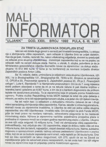 Mali informator, 1997/1992