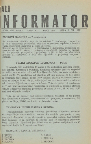 Mali informator, 1986/1206