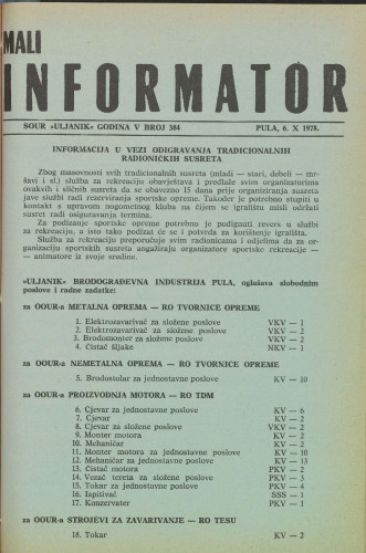 Mali informator, 1978/384