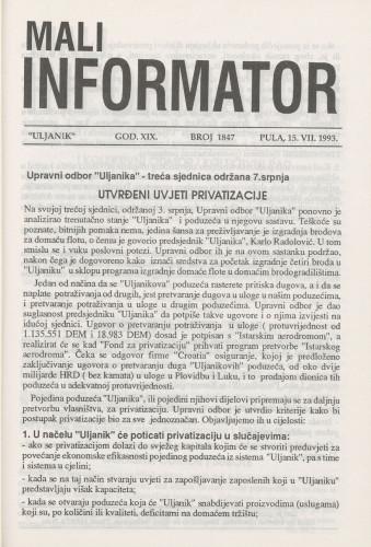 Mali informator, 1993/1847