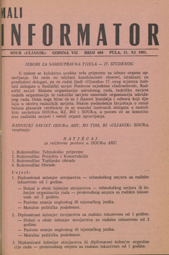 Mali informator, 1981/684