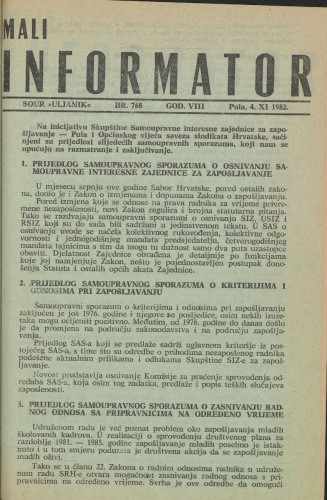 Mali informator, 1982/768