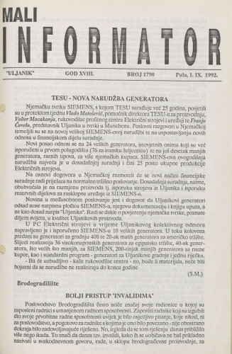 Mali informator, 1992/1790