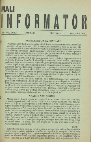 Mali informator, 1991/1699