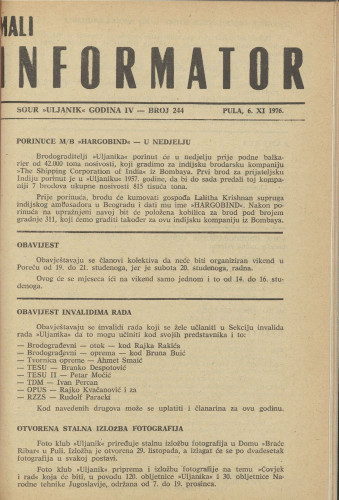 Mali informator, 1976/244