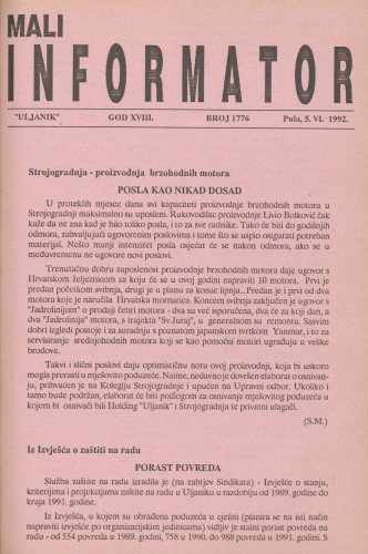 Mali informator, 1992/1776