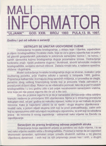 Mali informator, 1997/1993
