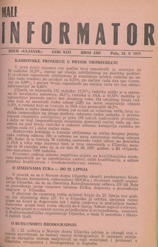 Mali informator, 1987/1285