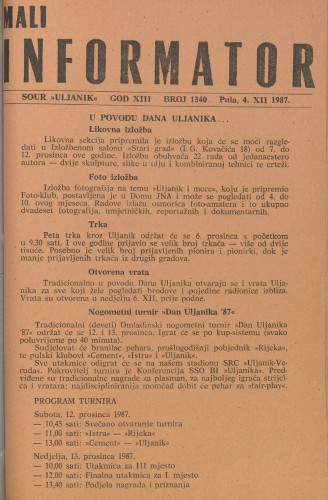 Mali informator, 1987/1340