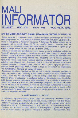 Mali informator, 1995/1936