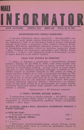 Mali informator, 1981/626