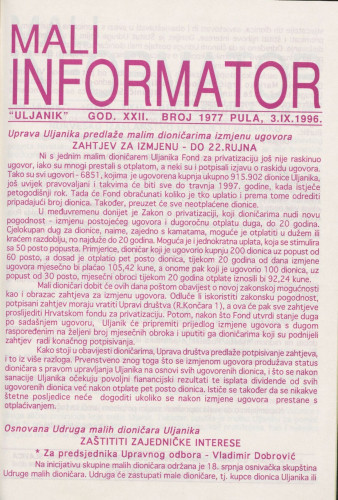 Mali informator, 1996/1977