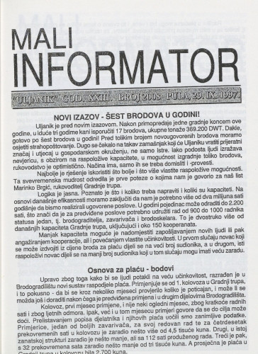 Mali informator, 1997/2008