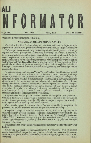 Mali informator, 1991/1671