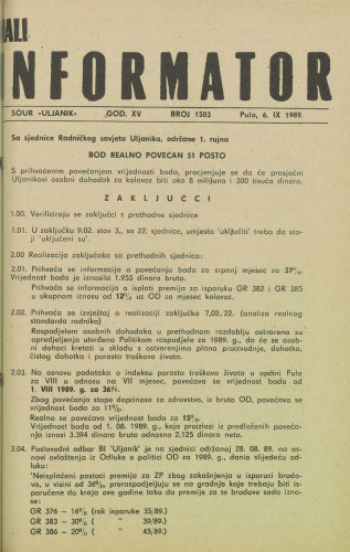 Mali informator, 1989/1503