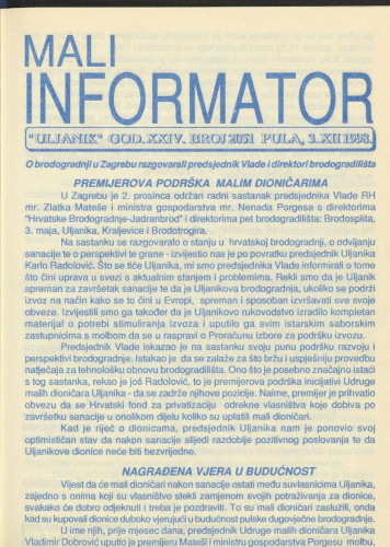 Mali informator, 1998/2051