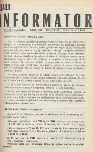 Mali informator, 1986/1162