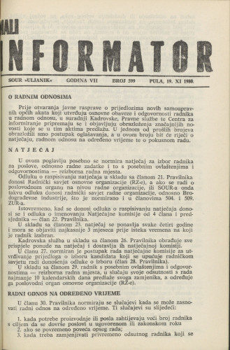 Mali informator, 1980/599