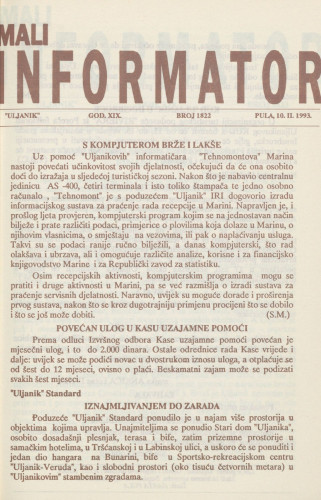 Mali informator, 1993/1822