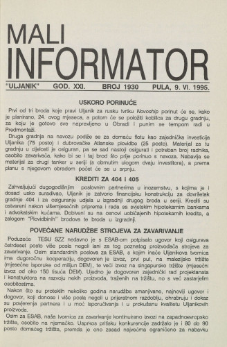 Mali informator, 1995/1930
