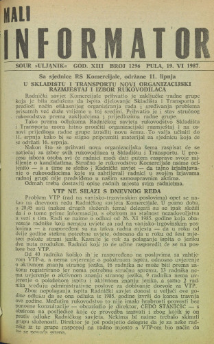 Mali informator, 1987/1296