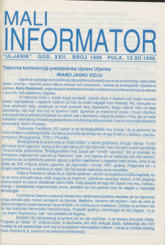 Mali informator, 1996/1986