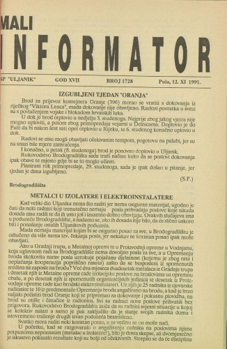 Mali informator, 1991/1728