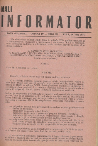 Mali informator, 1976/222
