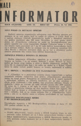 Mali informator, 1983/827