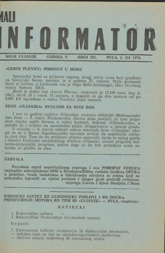 Mali informator, 1978/331