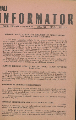 Mali informator, 1979/422