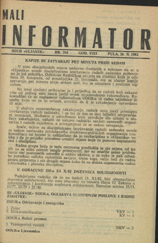 Mali informator, 1982/764
