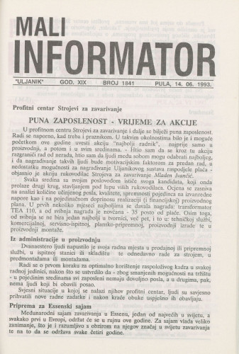 Mali informator, 1993/1841