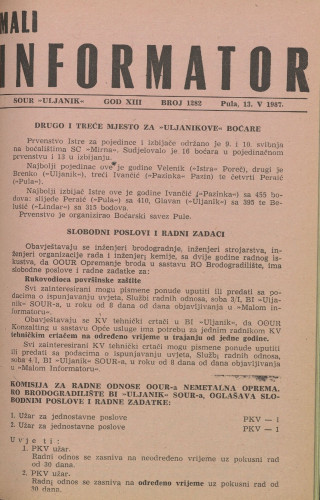 Mali informator, 1987/1282