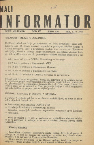 Mali informator, 1983/816