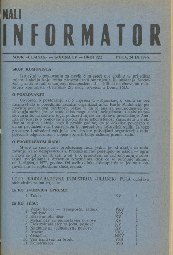 Mali informator, 1976/232
