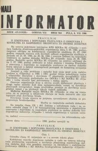 Mali informator, 1980/564