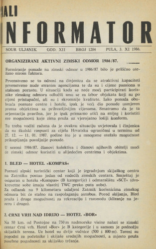 Mali informator, 1986/1204