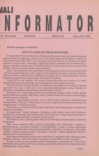 Mali informator, 1991/1679
