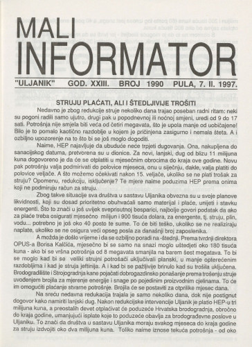 Mali informator, 1997/1990