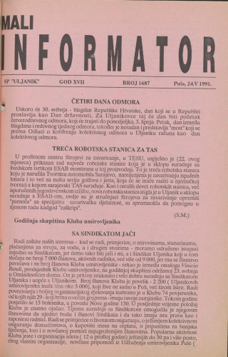 Mali informator, 1991/1687
