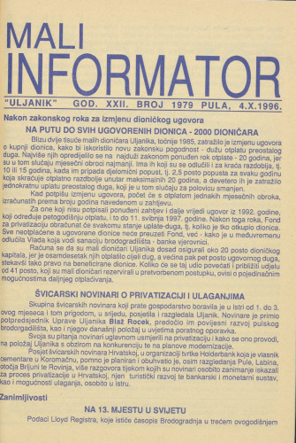 Mali informator, 1996/1979