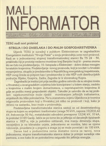 Mali informator, 1997/2011