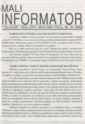 Mali informator, 1999/2063