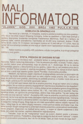 Mali informator, 1996/1982