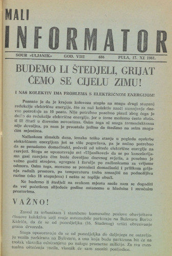 Mali informator, 1981/686