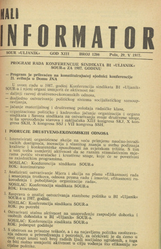 Mali informator, 1987/1286