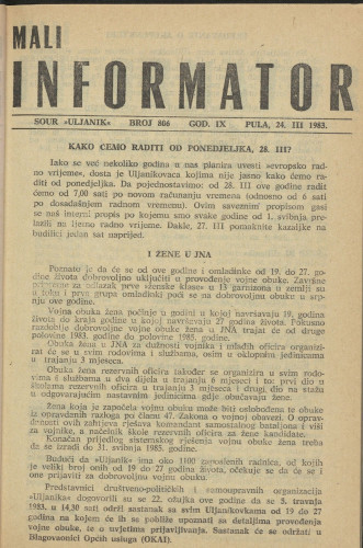 Mali informator, 1983/806