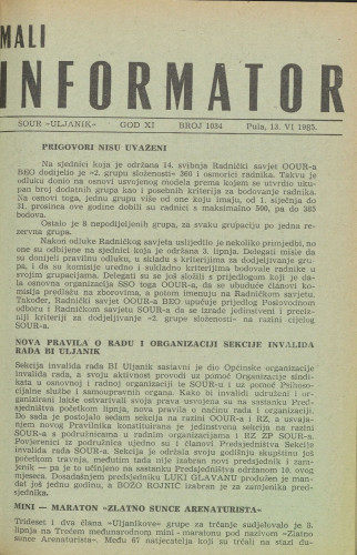 Mali informator, 1985/1034