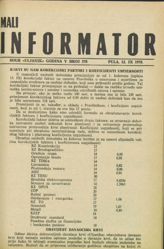 Mali informator, 1978/378